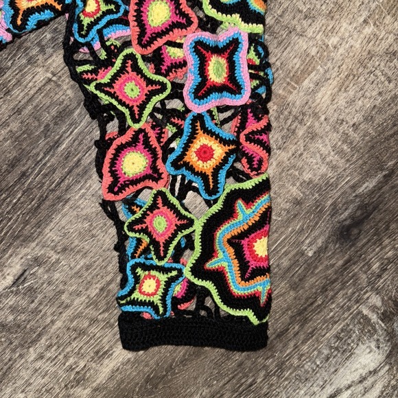 NEW Vintage Marisa Christina 1X Sweater BOHO Crochet TRIPPY Tie-Dye Knit - Picture 5 of 8